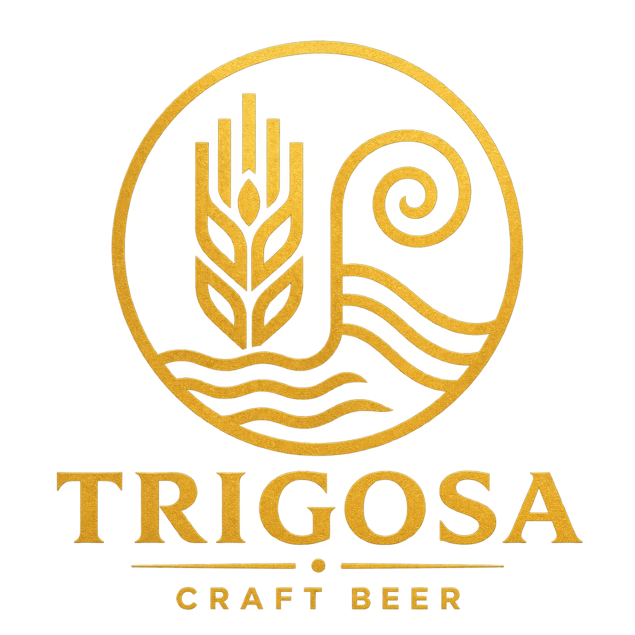 Trigosa Craft Beer — logótipo oficial com espiga, espiral e ondas